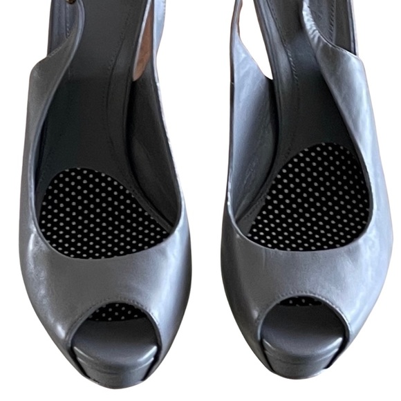 Gucci Peep Toe High Heels Shoes Grey Gray Neutral! - Picture 4 of 5